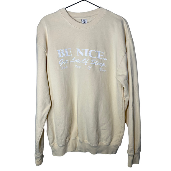 Sporty & Rich Embroidered Cotton Jersey Sweashirt in Yellow Be Nice Medium - Picture 3 of 7